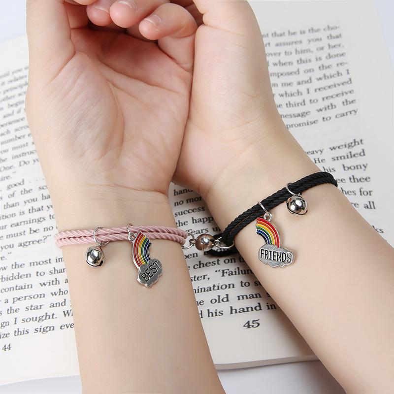 Charm Bracelets Rainbow Bell 1 Pair Girls Friends Colorful Rope Chain Adjustable 2 Pcs Friendship Birthday Gifts
Charm Bracelets Rainbow Bell 1 Pair Girls Friends Colorful Rope Chain Adjustable 2 Pcs Friendship Birthday Gifts