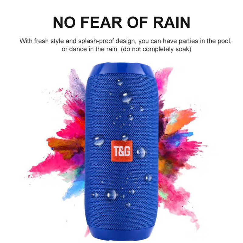 Tg117 Bluetooth Outdoor Speaker Waterproof Portable Wireless Column Loudspeaker Box Support Tf Card Fm Radio Aux Input Audio New Arrive Car