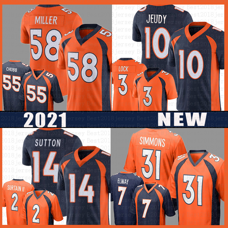 

Patrick Surtain II 58 Von Miller 31 Justin Simmons Jerry Jeudy Football Jersey Drew Lock Bradley Chubb John Elway Courtland Sutton Terrell Davis Surtain II Williams, Mens jersey(yema)