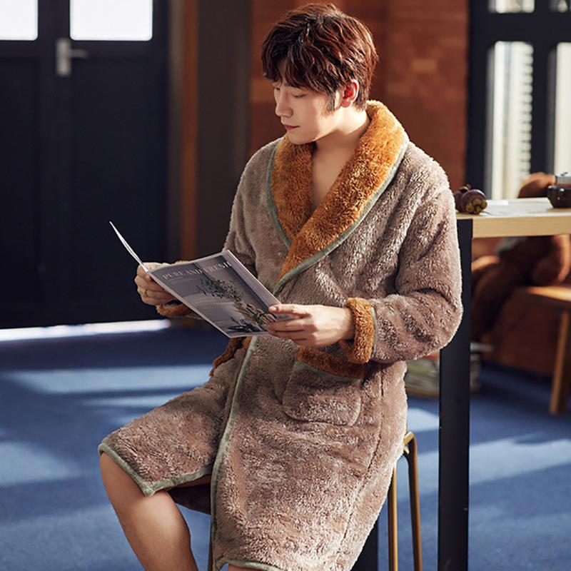 Men's Sleepwear Men Winter Long Coral Fleece Bathrobe Kimono Thick Warm Flannel Casual Robe Bath Cozy Night Dresses Home Wear, Black;brown
Men's Sleepwear Men Winter Long Coral Fleece Bathrobe Kimono Thick Warm Flannel Casual Robe Bath Cozy Night Dresses Home Wear, Black;brown