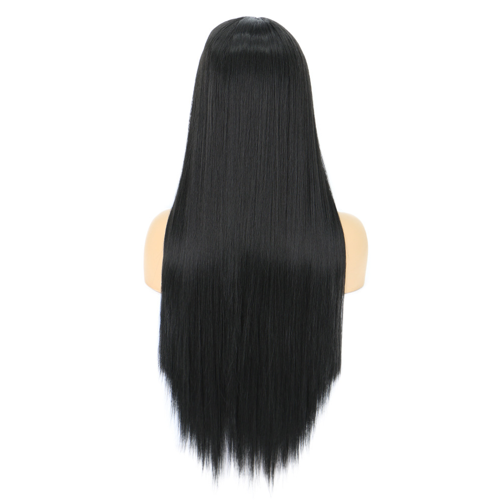 28 inch headband wigs straight synthetic lace front wig women hair