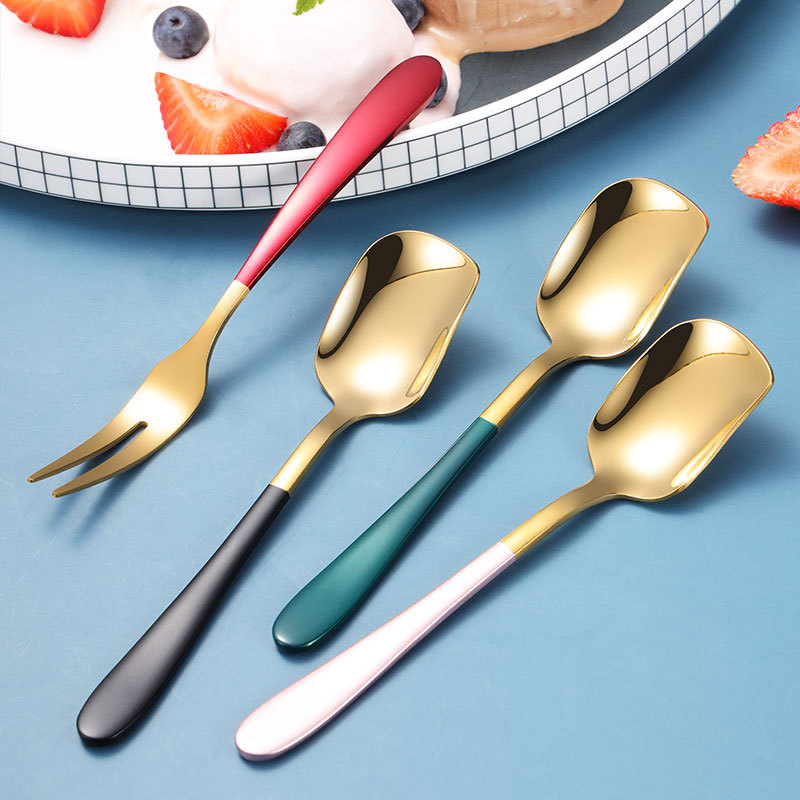 Stainless Steel Long Handle Spoon Coffee Latte Ice Cream Soda Sundae Cocktail Scoop