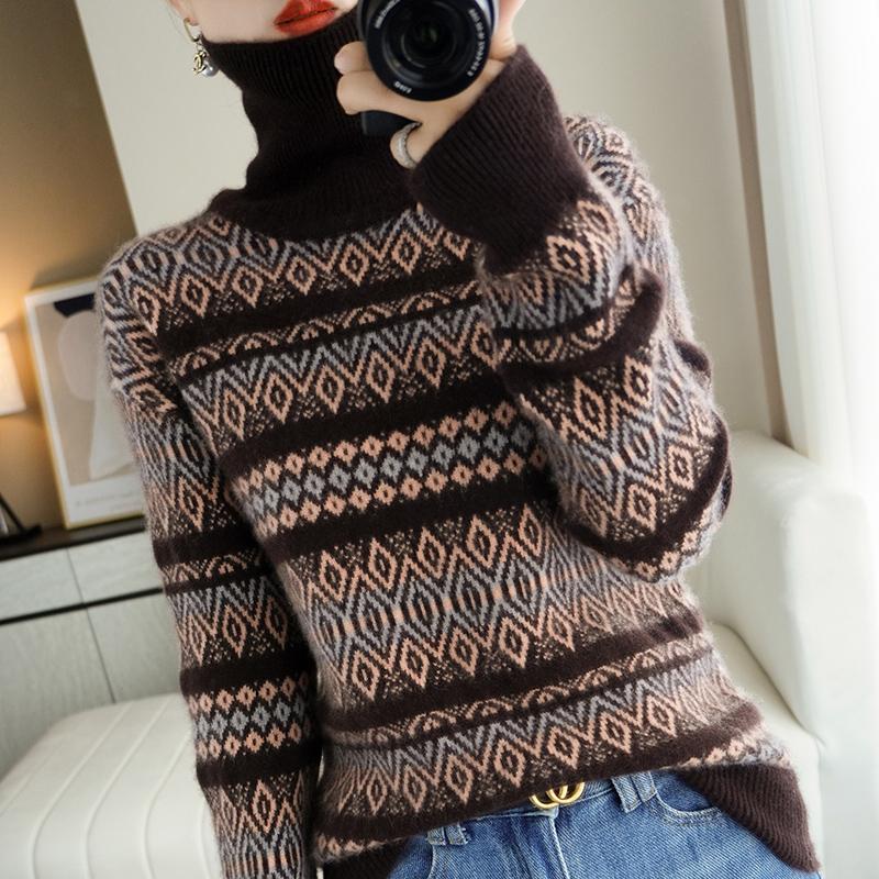 Women's Sweaters Lafarvie Turtleneck Cashmere Wool Sweater Women Tops For Winter Fashion Slim Striped Long Sleeve Female Pullover Knitted Ju, White;black
Women's Sweaters Lafarvie Turtleneck Cashmere Wool Sweater Women Tops For Winter Fashion Slim Striped Long Sleeve Female Pullover Knitted Ju, White;black