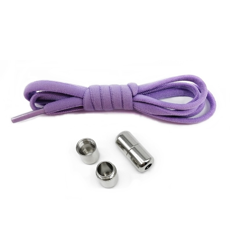 Metal Lock Shoelaces Round Elastic Shoe Laces Special No Tie Shoelace for Men Women Lacing Rubber Zapatillas