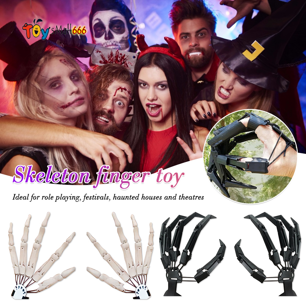 

Halloween Articulated Fingers Scarry Fake Fingers Halloween Skeleton Hands Realistic Halloween Party Decor Prop