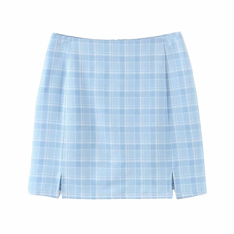 korean fashion plaid mini skirts womens vintage kawaii pencil skirt sweet faldas mujer 210521