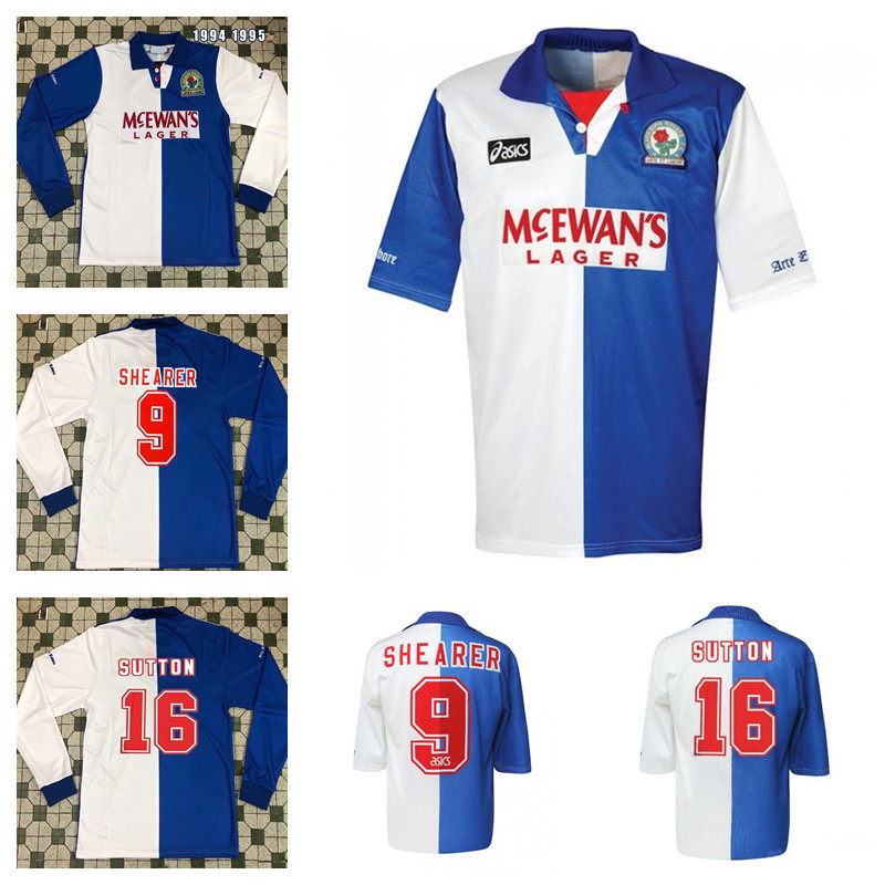 1994 1995 Retro Blackburn Rovers Soccer Jerseys 94 95 Home 9 SHEARER 16 SUTTON 20 BERG 7 RIPLEY Custom Short Sleeve Long Football Shirts, White
1994 1995 Retro Blackburn Rovers Soccer Jerseys 94 95 Home 9 SHEARER 16 SUTTON 20 BERG 7 RIPLEY Custom Short Sleeve Long Football Shirts, White