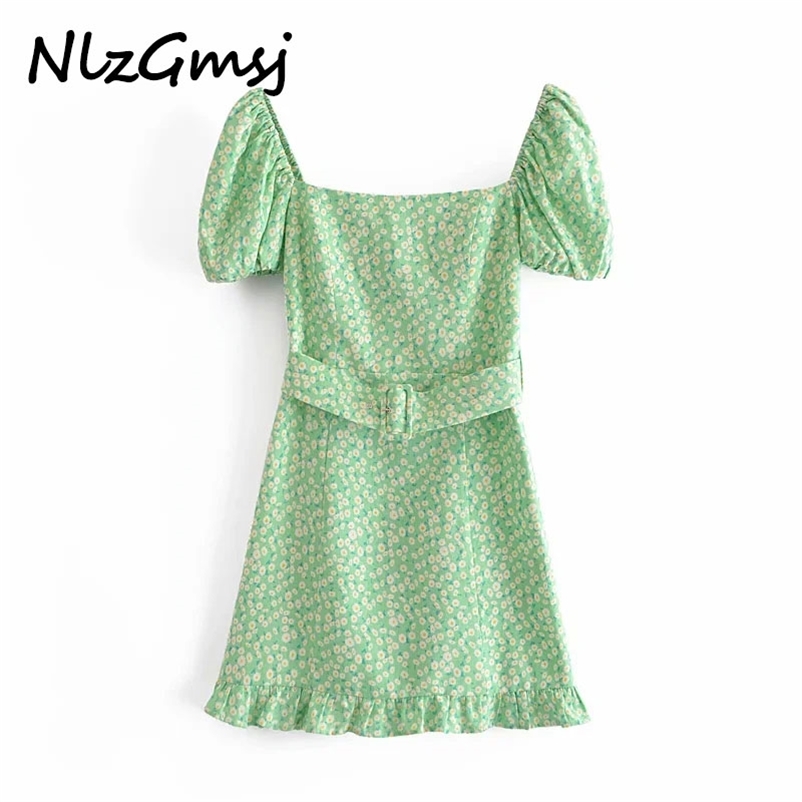 Dres Fashion Short sleeve mini dress Vintage Green Soild Floral Print women Sexy Party 04 210628, As picture
Dres Fashion Short sleeve mini dress Vintage Green Soild Floral Print women Sexy Party 04 210628, As picture
