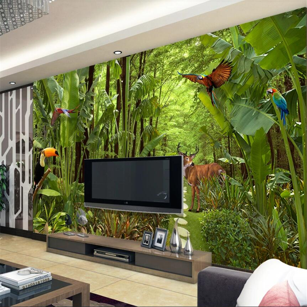 papel de parede Customized large murals fashion home decoration tropical rainforest living room wall wallpapers