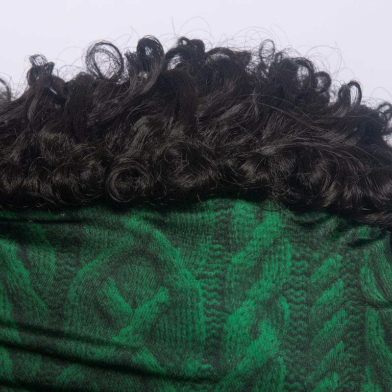 Synthetic Wigs Afro Kinky Curly Head Band For Black Women Scarf Short Wig Natural Heat Resistant Cosplay Headwrap