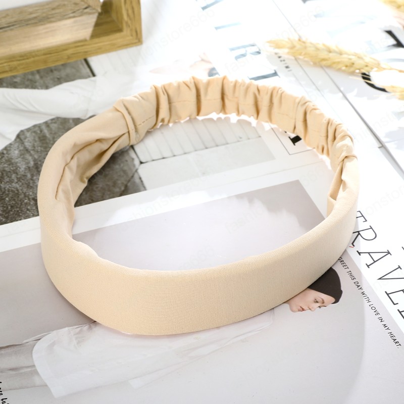 Women Elastic Headbands Girls Solid Color Cloth Hairbands Sports Yoga Hair band Fashion Hair Accessories Headwear