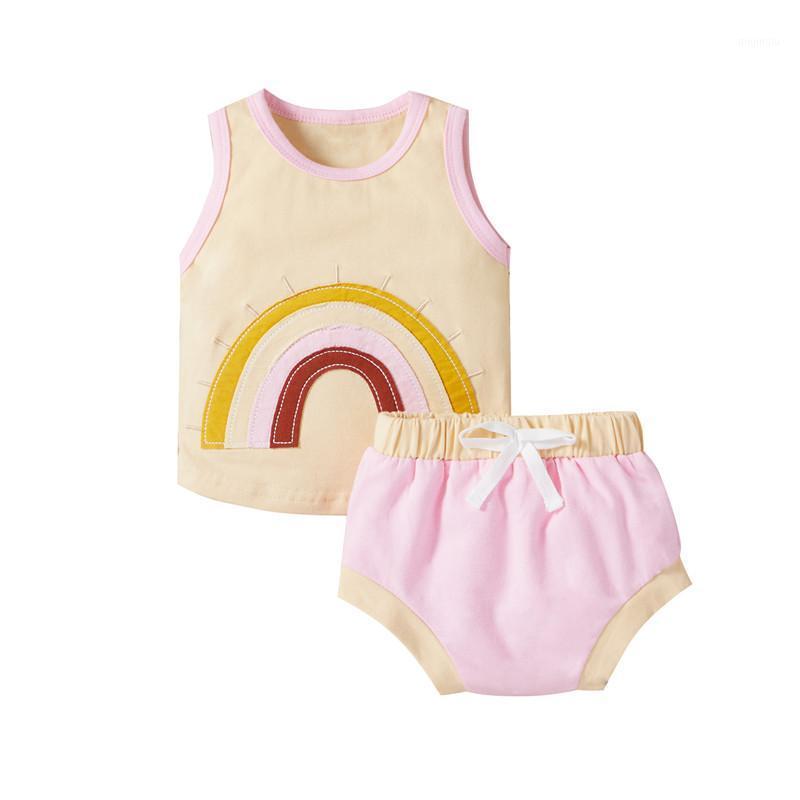 1-6T Toddler Kid Baby Boy Girls Casual Two-piece Clothes Set, Sweet Rainbow Printed Pattern Round Collar Vest Shorts Daily Clothing Sets, White
1-6T Toddler Kid Baby Boy Girls Casual Two-piece Clothes Set, Sweet Rainbow Printed Pattern Round Collar Vest Shorts Daily Clothing Sets, White