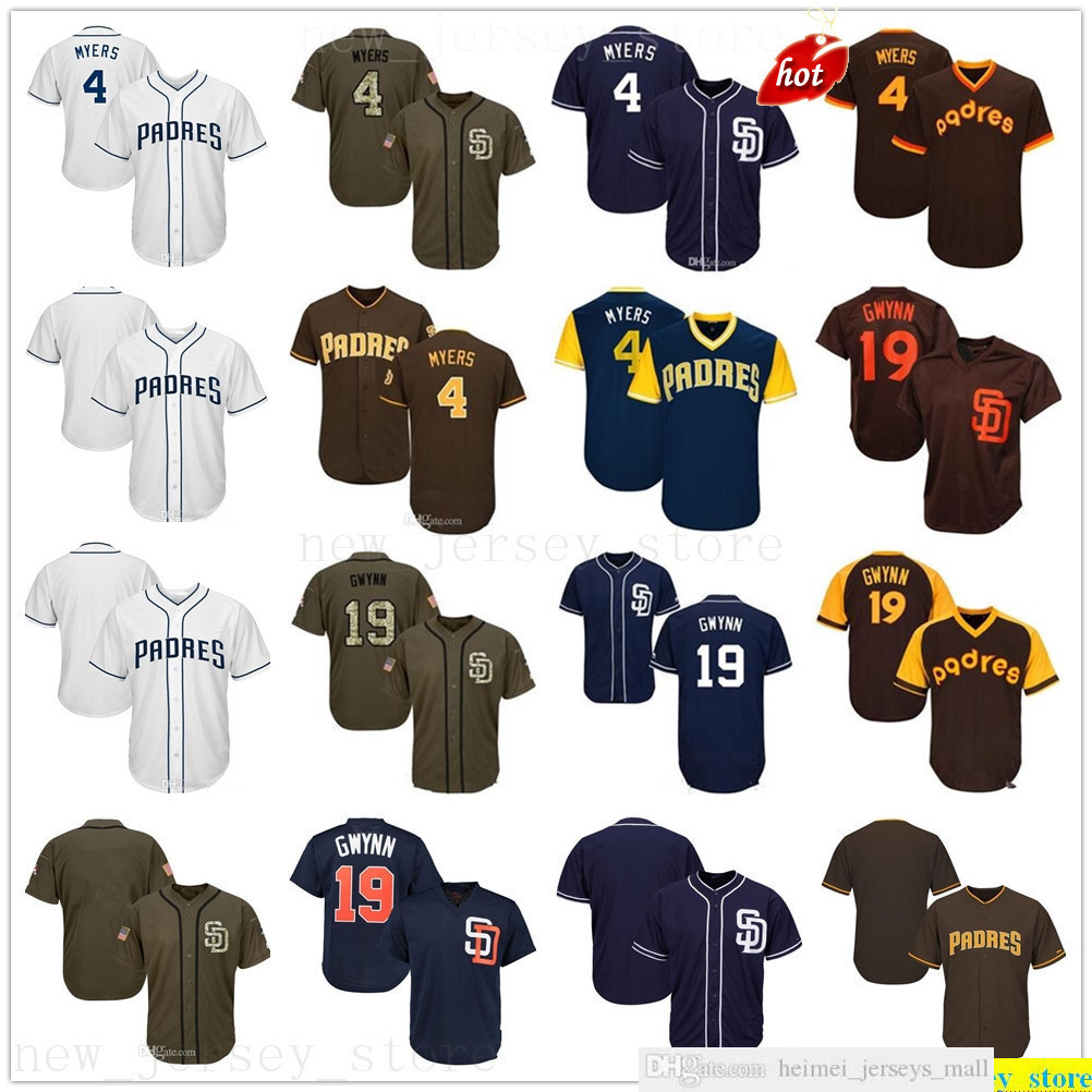 2019th Men Women Youth Kids Baseball Jerseys 4 Myers 19 Gwynn White Navy Brown Salute to Service Players Weekend All-Star Jersey
2019th Men Women Youth Kids Baseball Jerseys 4 Myers 19 Gwynn White Navy Brown Salute to Service Players Weekend All-Star Jersey