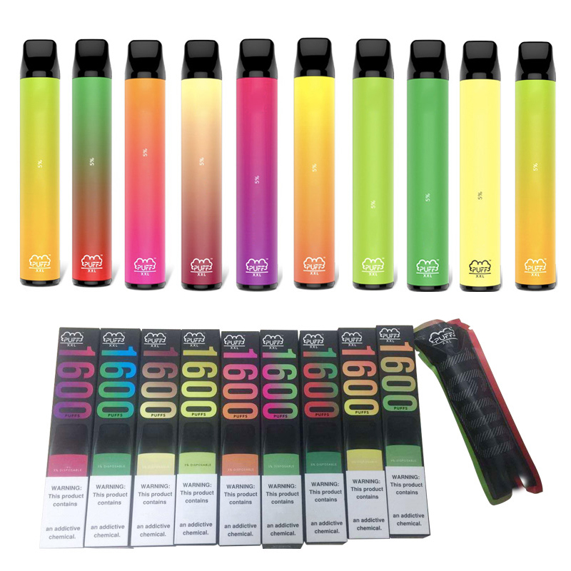 PUFF XXL Disposable Vape Pen Kits 1600 Puffs Bar Pre-Filled cigarettes 1000mAh Battery 6.5ML Vapor Pod Device eCigs Electronic E Cigarette
PUFF XXL Disposable Vape Pen Kits 1600 Puffs Bar Pre-Filled cigarettes 1000mAh Battery 6.5ML Vapor Pod Device eCigs Electronic E Cigarette