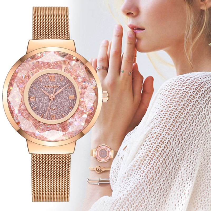 Hot Women's Watch Fashion Casual Rose Gold Mesh Romantic Starry Sky Stainless Steel Mesh Band Quartz Bracelet Watch Reloj mujer, Brown
Hot Women's Watch Fashion Casual Rose Gold Mesh Romantic Starry Sky Stainless Steel Mesh Band Quartz Bracelet Watch Reloj mujer, Brown