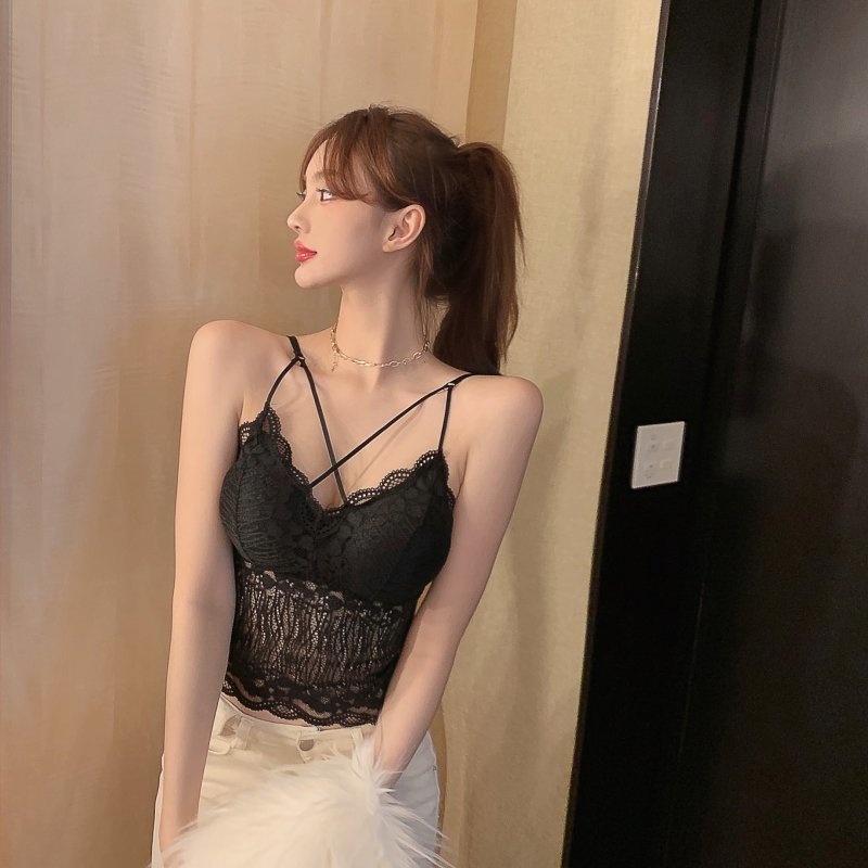 Sexy Lace Top Tank Women Slim Sexy Sleeveless Shirt Womens Basic Camisole Halter Tank Top Summer Lace V Neck Tops For Women 210515