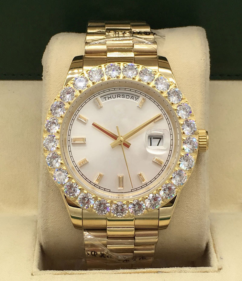 High quality fashionable hot selling diameter 44mm men's diamond watch with automatic mechanical movement series
High quality fashionable hot selling diameter 44mm men's diamond watch with automatic mechanical movement series