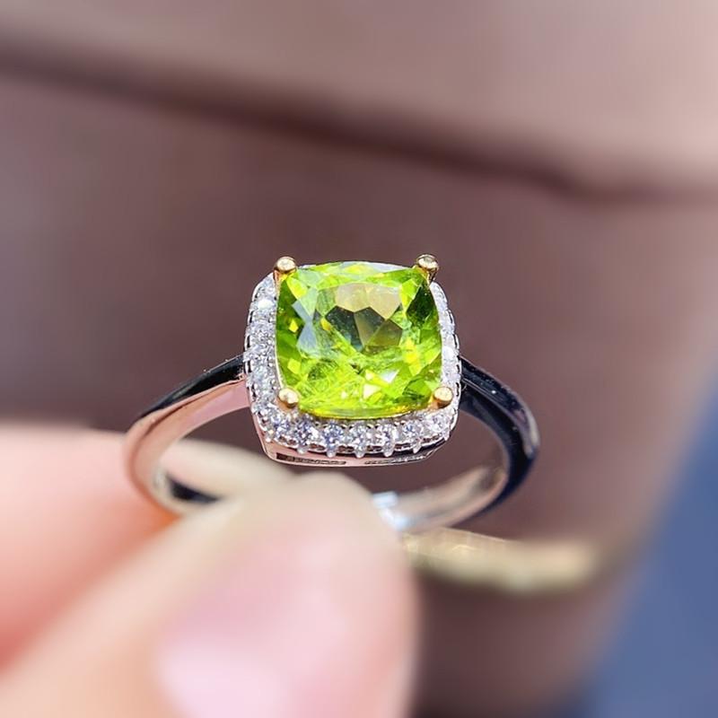 Cluster Rings Natural Real Peridot Square Ring Per Jewelry 925 Sterling Silver 8*8mm 2.3ct Gemstone Fine J215315, Golden;silver
Cluster Rings Natural Real Peridot Square Ring Per Jewelry 925 Sterling Silver 8*8mm 2.3ct Gemstone Fine J215315, Golden;silver