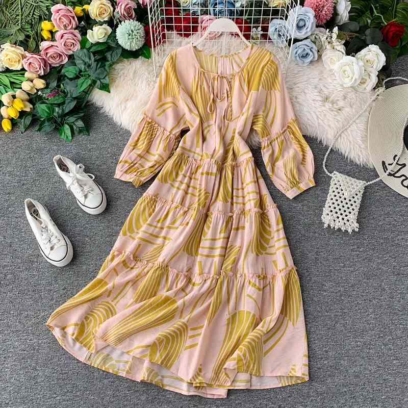 Casual Dresses Holiday Beach Women Girdle Lace-up V-neck Polyester Long-sleeved Ladies Slim Slender Waist Swing Long 7ZGP, Multi
Casual Dresses Holiday Beach Women Girdle Lace-up V-neck Polyester Long-sleeved Ladies Slim Slender Waist Swing Long 7ZGP, Multi