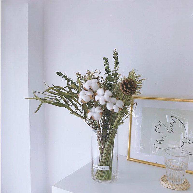 Bouquet Eucalyptus Cotton Pampas Grass Natural Dried Flowers Desk Decoration Centerpieces Table Accessories Po Ddecor Decorative & Wreaths