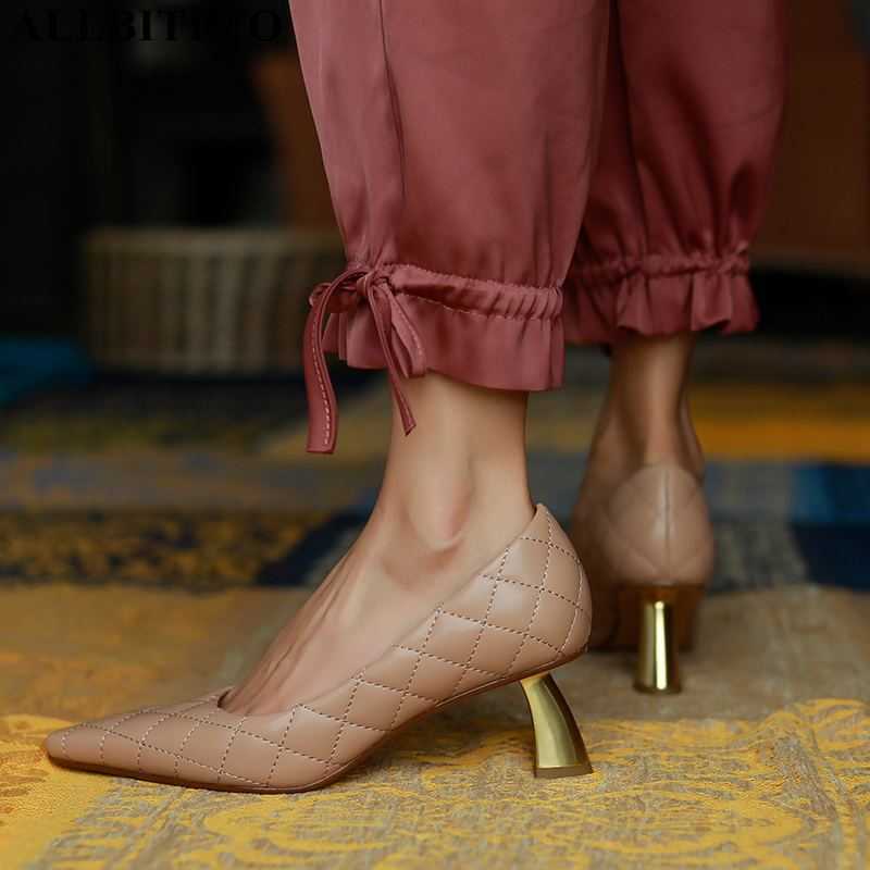 ALLBITEFO Soft Genuine Leather Sheepskin Insole Women Heels Shoes Fashion High Heels Women High Heel Shoes Party Wedding Shoes 210611, As picture
ALLBITEFO Soft Genuine Leather Sheepskin Insole Women Heels Shoes Fashion High Heels Women High Heel Shoes Party Wedding Shoes 210611, As picture
