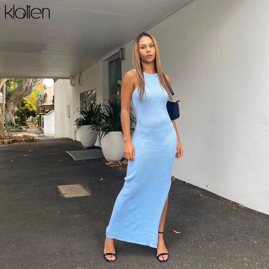2021klalien spring summer backless fashion simple black rib knitting maxi dress office lady streetwear casual womens clothes, Black;gray
2021klalien spring summer backless fashion simple black rib knitting maxi dress office lady streetwear casual womens clothes, Black;gray
