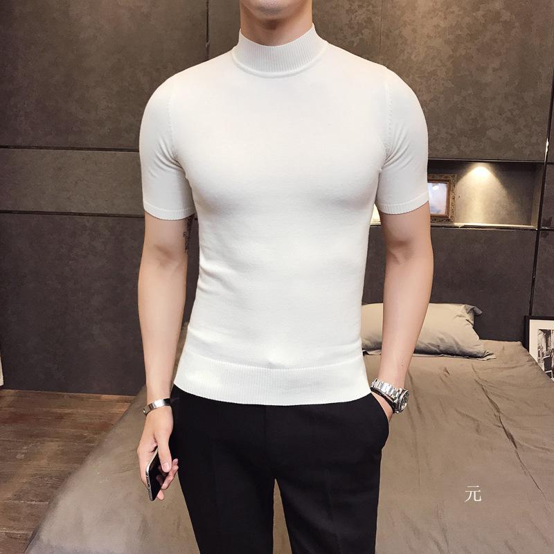 Men's Sweaters 2021 Brand Sweater Pure Color Short Sleeves Semi High Necked Pullover For Male Tops, Black
Men's Sweaters 2021 Brand Sweater Pure Color Short Sleeves Semi High Necked Pullover For Male Tops, Black