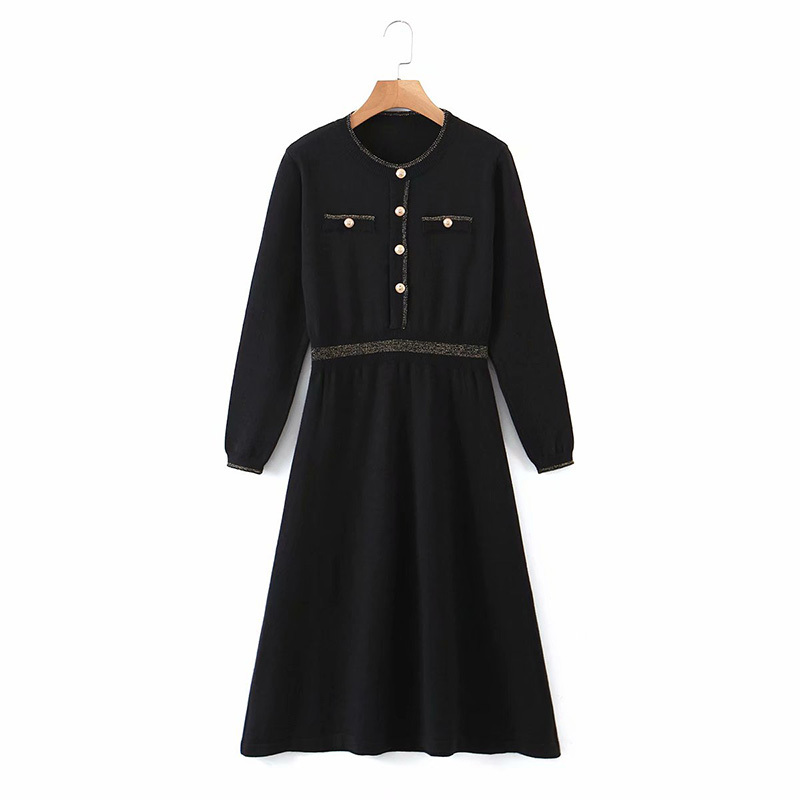 Summer Women Small Fragrance Temperament Waist Slimming Round Neck Long Sleeve Female Knitted Dress 210520, Navy blue
Summer Women Small Fragrance Temperament Waist Slimming Round Neck Long Sleeve Female Knitted Dress 210520, Navy blue