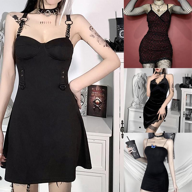 Casual Dresses Y2K Dress Gothic Women Little Black Slim Ladies Sexy Pure Color Butterfly Sling Summer Trendy Bodycon
Casual Dresses Y2K Dress Gothic Women Little Black Slim Ladies Sexy Pure Color Butterfly Sling Summer Trendy Bodycon