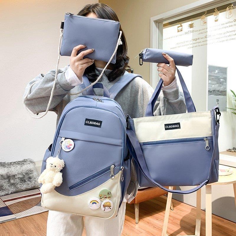 4 pcs sets casual backpacks school bag canvas schoolbags for teenager girls women backpack contrast color kawaii student kids shoulder
4 pcs sets casual backpacks school bag canvas schoolbags for teenager girls women backpack contrast color kawaii student kids shoulder