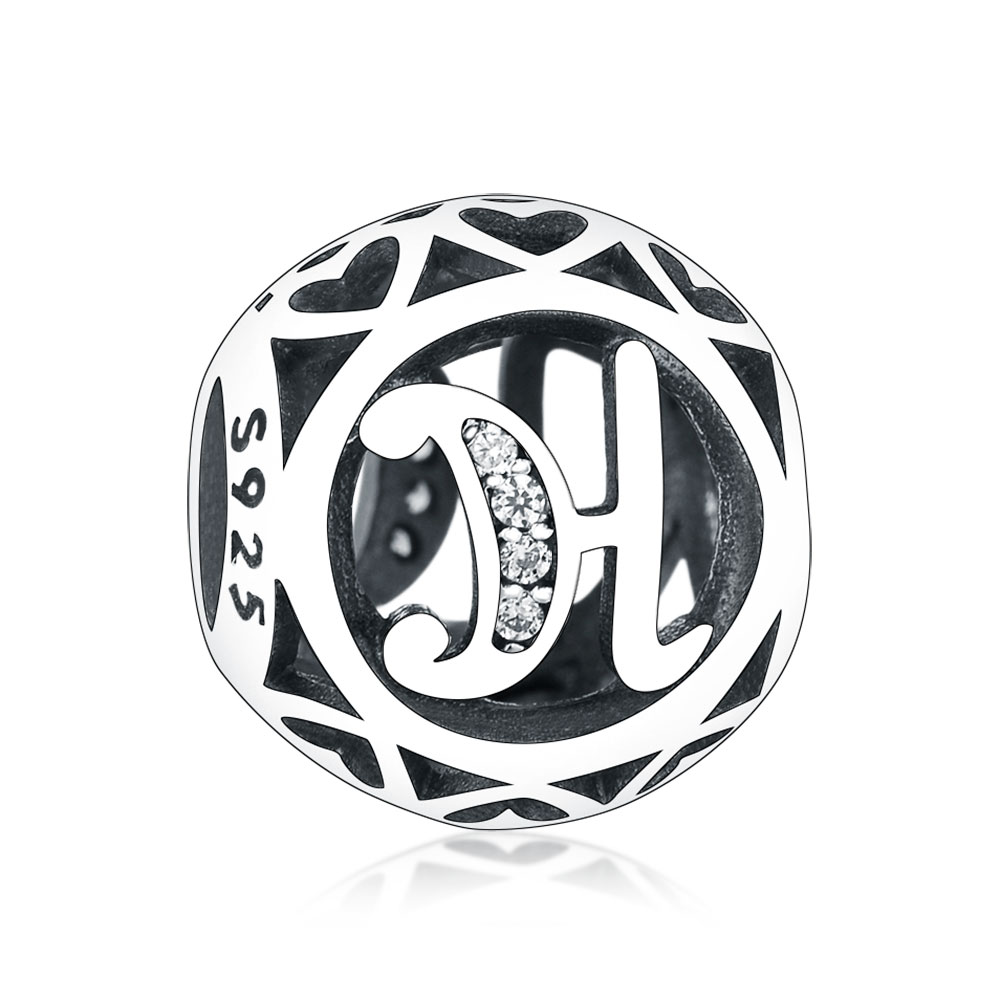 Fit Original Pandora Charm Bracelet 100% 925 Silver Initial Letter Alphabet Bead A-Z Jewelry Making Berloque Craft Christmas Kralen