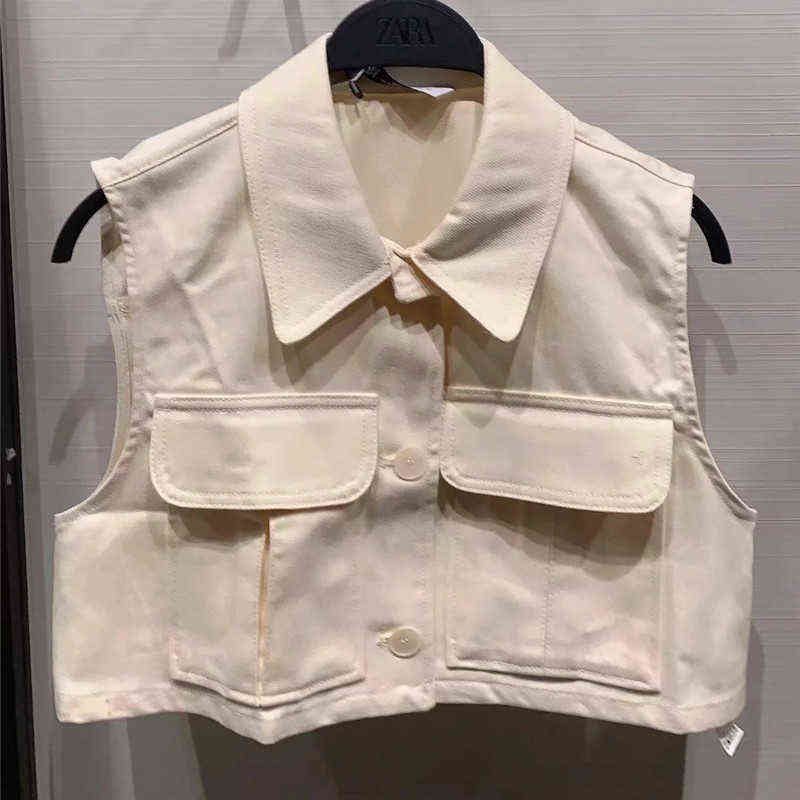 HWLZLTZHT Summer Lapel Vest Women Thin Loose Waistcoat Single Breasted Sleeveless Blazer Feminino Short Slim Jacket Femme 211120