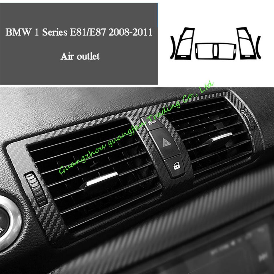 For BMW 1 Series E81 E87 2006-2011 Interior Central Control instrument Panel Handle Carbon Fiber Sticker Decals Car styling Accessorie