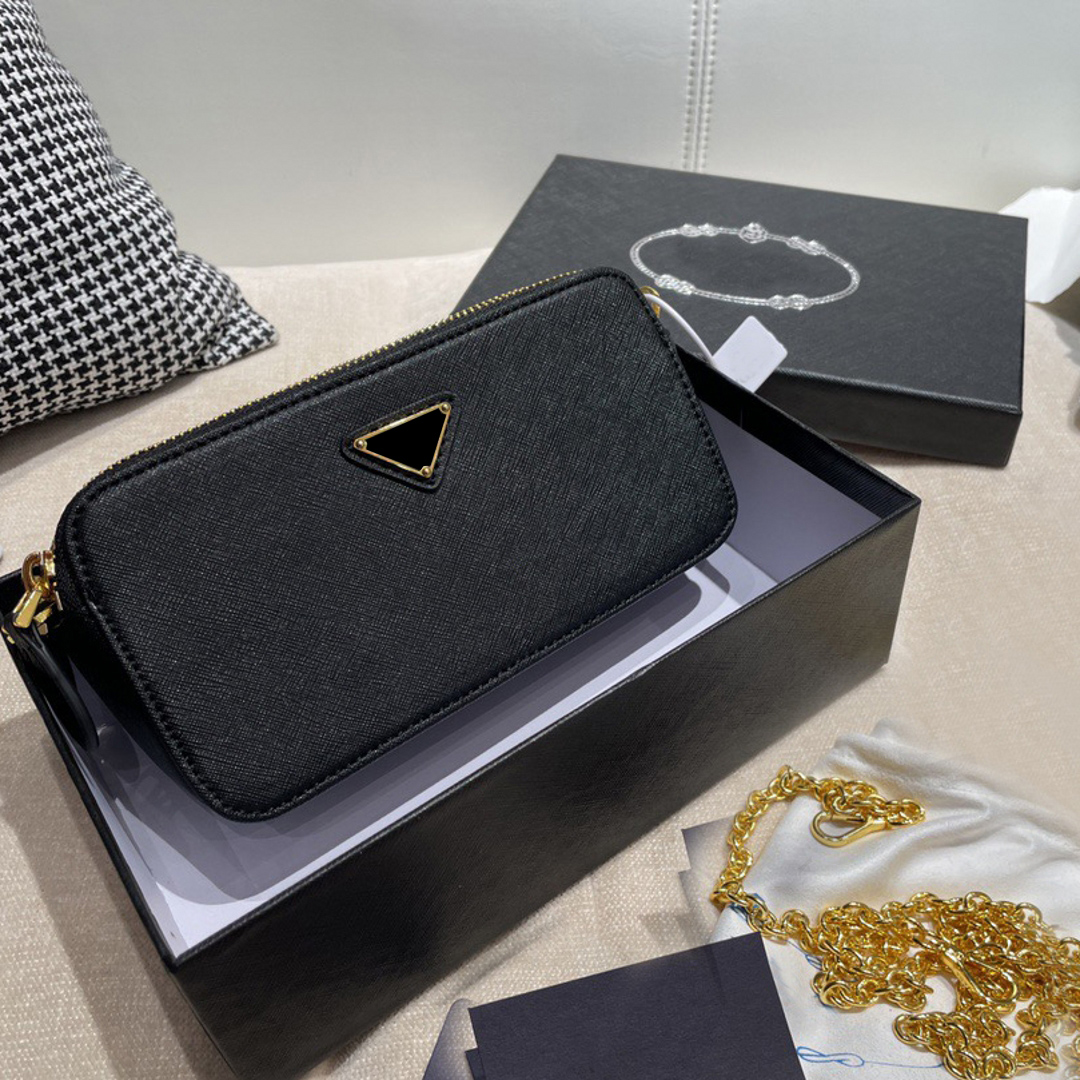 3A High Quality With Original Box Double zipper Women Shoulder Bags Cross grain calfskin Ladies Handbag Small Chain Camera bag Famous Brand