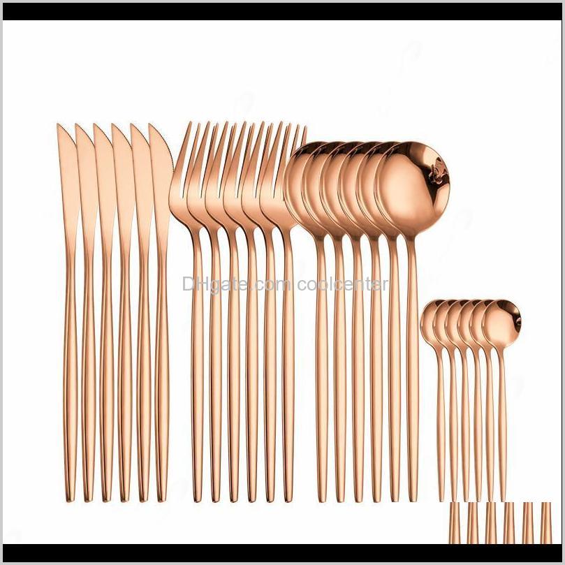 Sets Kitchen, Dining Bar Home & Garden Drop Delivery 2021 Stainless Steel Fork Spoon Knife Cutlery Set 24 Pcs Tableware Rose Gold Dinnerware
Sets Kitchen, Dining Bar Home & Garden Drop Delivery 2021 Stainless Steel Fork Spoon Knife Cutlery Set 24 Pcs Tableware Rose Gold Dinnerware