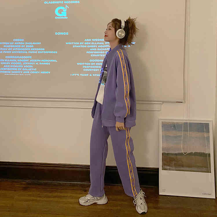 2 colors autumn winter women sets sweatshirt coat tops+long pants korean style women tracksuits women clothing set (F4115 210423