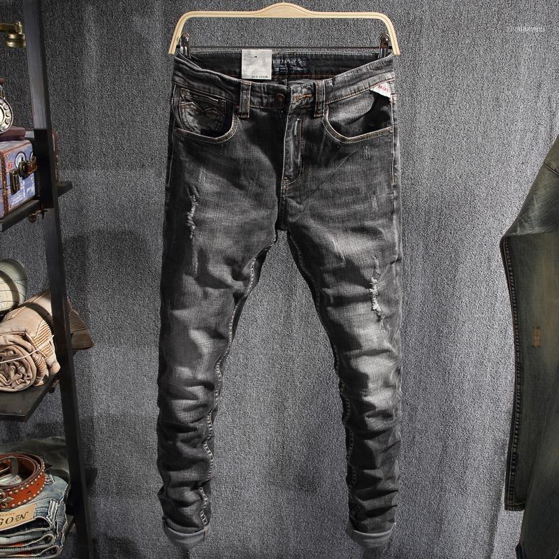 Men's Jeans Italian Style Fashion Men Black Gray Elastic Ripped Retro Vintage Designer Denim Pants Streetwear Hip Hop1
Men's Jeans Italian Style Fashion Men Black Gray Elastic Ripped Retro Vintage Designer Denim Pants Streetwear Hip Hop1