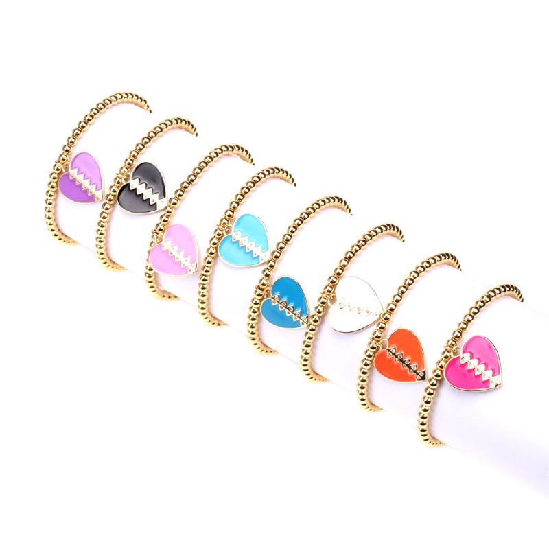 Charm Bracelets EYIKA Luxury Creative Design Broken Cracked Heart Stretch Strand Bracelet Enamel Filled Zircon Beaded Bangle Women Jewelry
Charm Bracelets EYIKA Luxury Creative Design Broken Cracked Heart Stretch Strand Bracelet Enamel Filled Zircon Beaded Bangle Women Jewelry