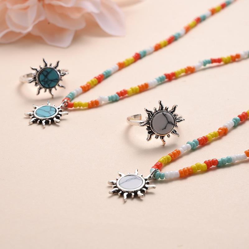Pendant Necklaces Bohemian Creative Fashion Fresh Baroque Long Colors Necklace Sun Ring 2 Pieces Beads For Women
Pendant Necklaces Bohemian Creative Fashion Fresh Baroque Long Colors Necklace Sun Ring 2 Pieces Beads For Women