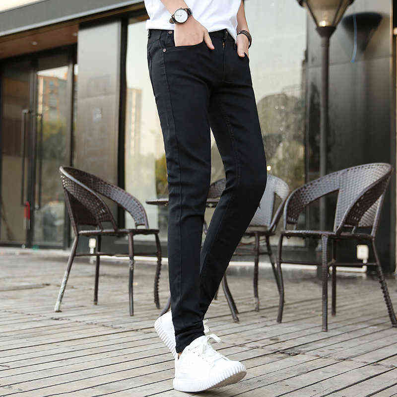 Wholesale fashion spring Summer Casual black White street wear twill trousers men pontallon homme Skinny Pencil pants 211111