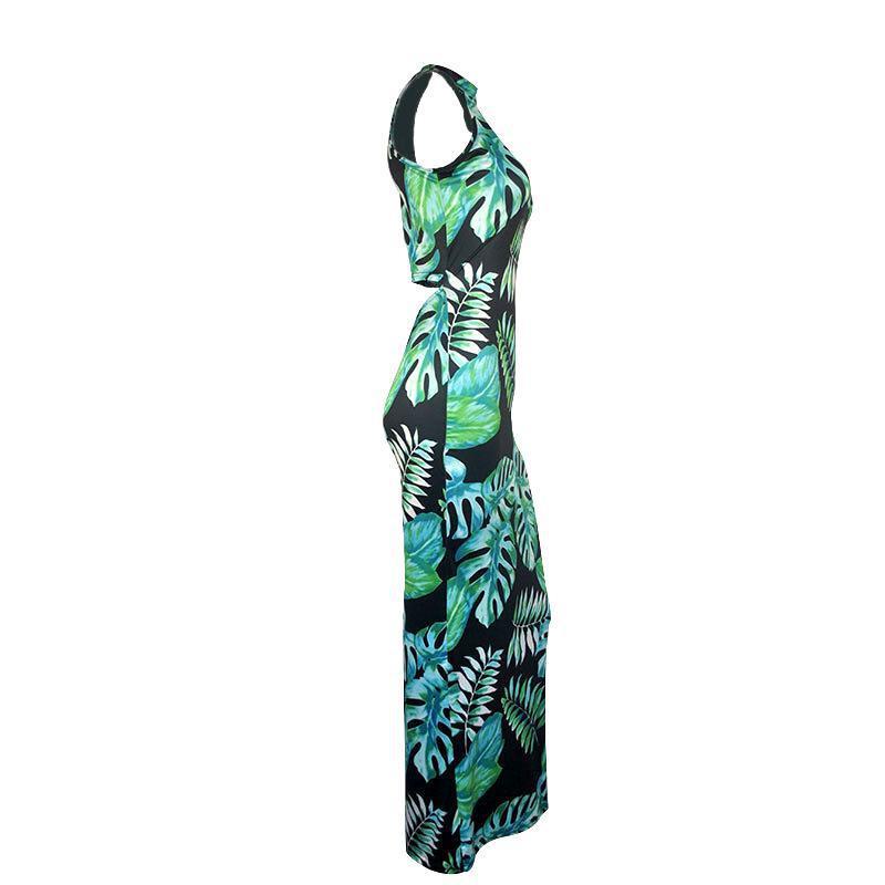 Women Dress Sleeveless Floral Chiffon Bohemia es Sexy Long Print Maxi Large Size Bohemian es 210513