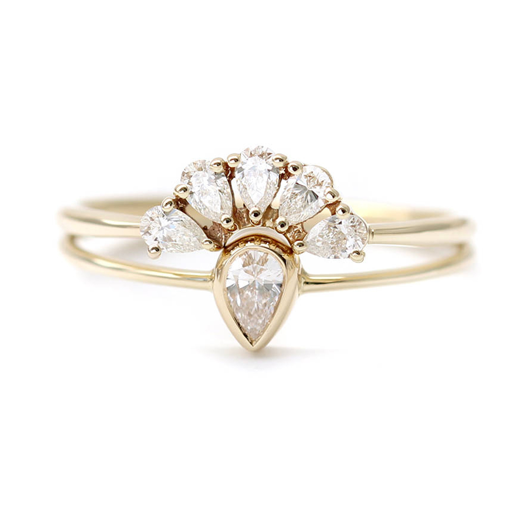 Moissanite 6pcs Pear Stoens Total 1ctw lab Diamond Solitaire Wedding Engagement Ring Set Solid 14K Yellow Gold for Women
Moissanite 6pcs Pear Stoens Total 1ctw lab Diamond Solitaire Wedding Engagement Ring Set Solid 14K Yellow Gold for Women