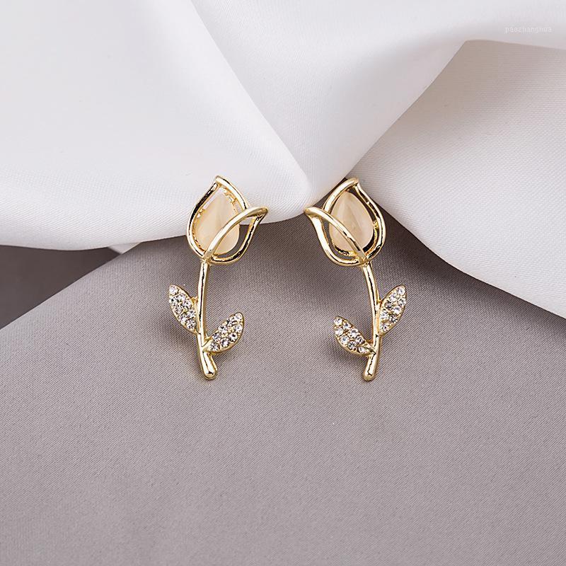 Stud Korean Fashion Opal Rose Flower Earrings For Women Accessories Party Jewelry Girl Gift Cute Zircon Oorbellen, Golden;silver
Stud Korean Fashion Opal Rose Flower Earrings For Women Accessories Party Jewelry Girl Gift Cute Zircon Oorbellen, Golden;silver
