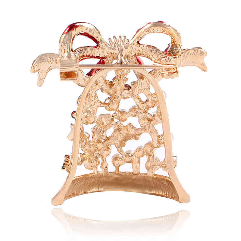 Brooch Christmas Fashion Accessories Oil Dripping Diamond Hollowed Out Bell
