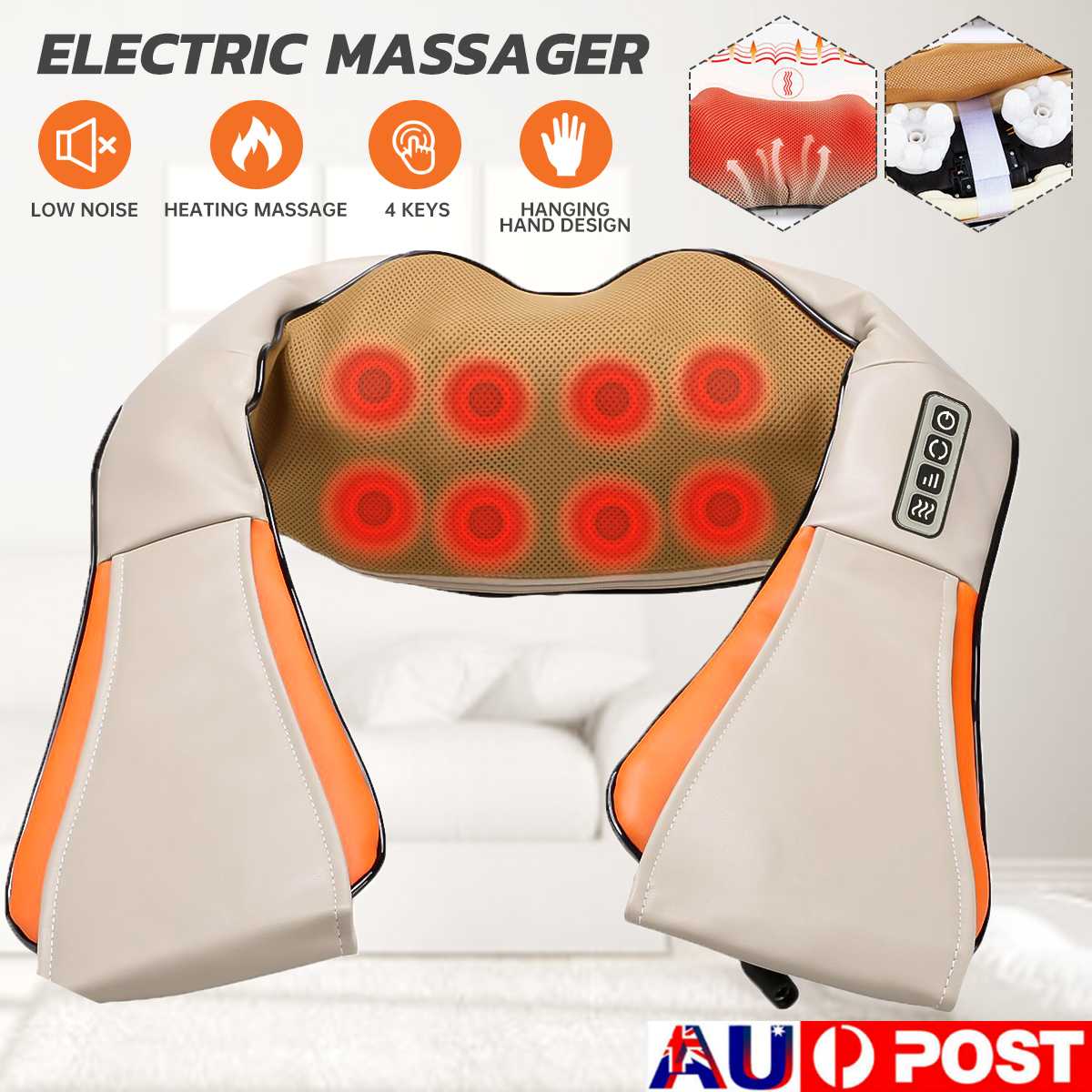 110-220V 25W 4 Key U Shape Electrical Shiatsu Back Neck Shoulder Body Massager Infrared Heated 4D Kneading Car/Home Massagem
110-220V 25W 4 Key U Shape Electrical Shiatsu Back Neck Shoulder Body Massager Infrared Heated 4D Kneading Car/Home Massagem