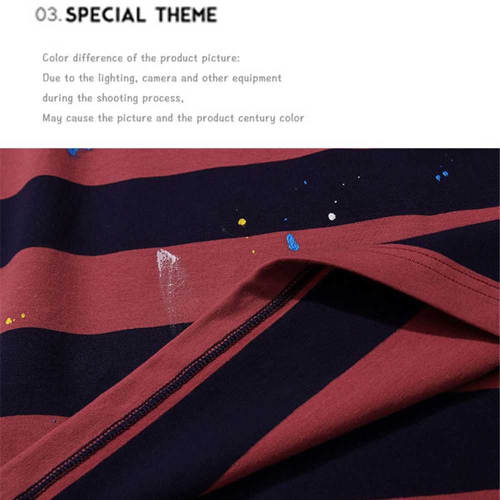 Men's T-shirt Summer Short Sleeve Striped Tee Hip Hop Oversized Cotton Casual Harajuku Streetwear Top Tshirts Clothing 210601