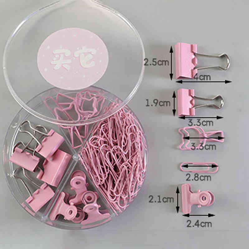 1Box Long Tail Clip School Office Storage Multi-function Colorful Push Pin Binder Clip Set Paper Clip Metal