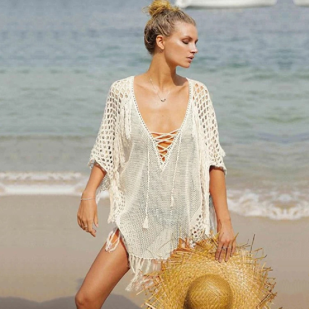 Arrivals Sexy Beach Cover up Pink Crochet Robe de Plage Pareos for Women Swim Wear Saida Praia Beachwear Coverups #Q195 210420