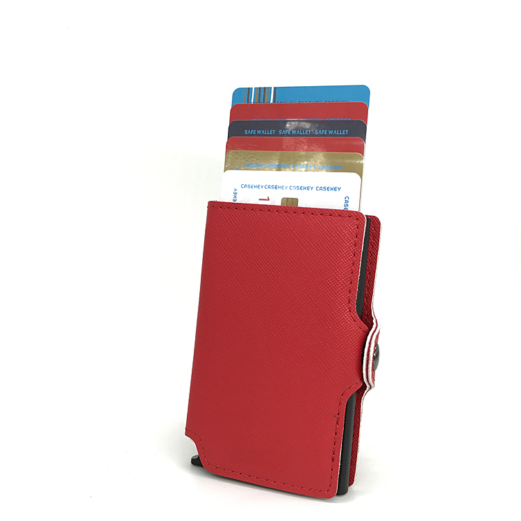 Men Rfid Blocking Carbon Fibe Slim Automatic Pasjes Houder Wallets