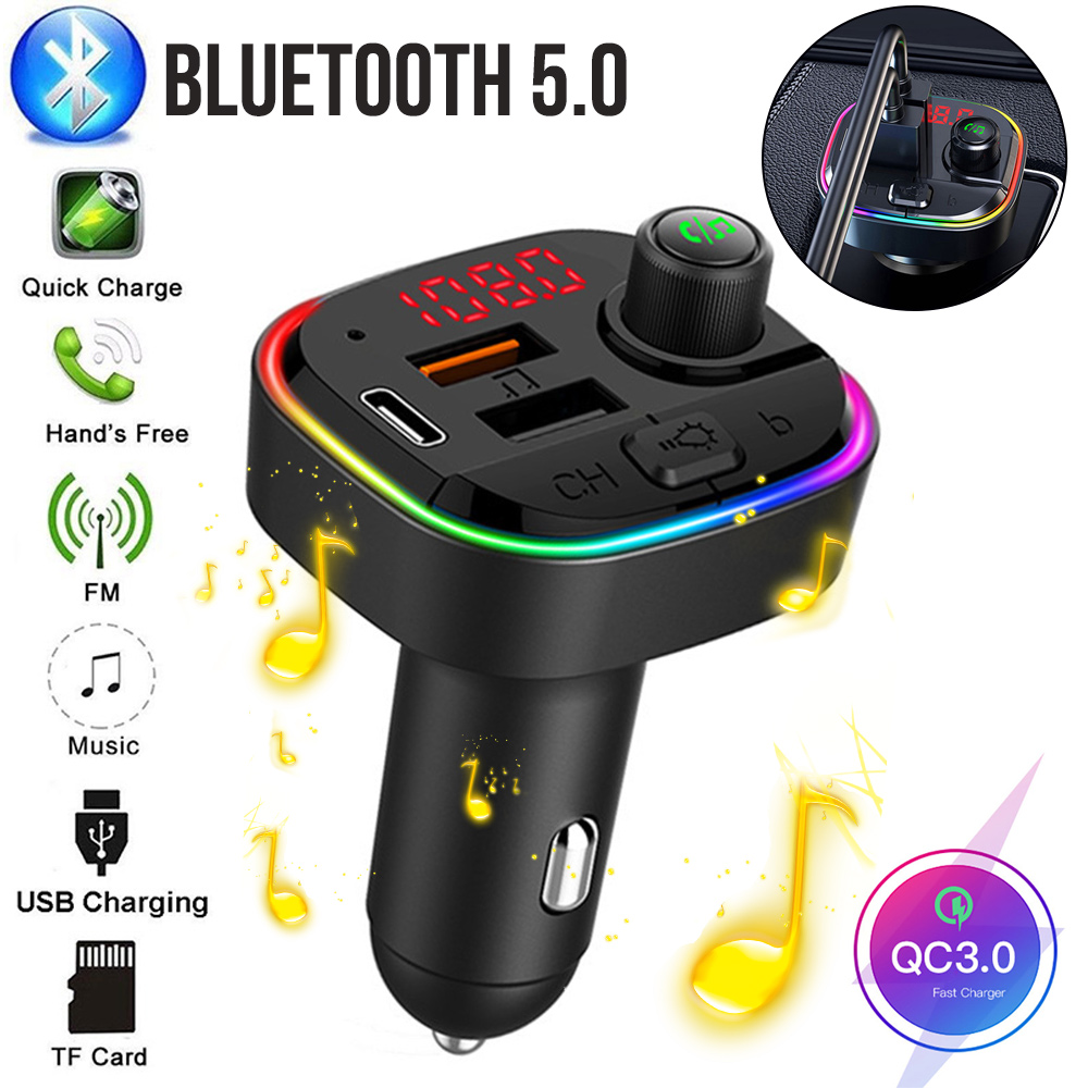 Car FM Transmitter Bluetooth 5.0 Wireless Car Kit 18W PD QC3.0 Fast Charger with MP3 Player Colorful RGB Backlight Auto Charging
Car FM Transmitter Bluetooth 5.0 Wireless Car Kit 18W PD QC3.0 Fast Charger with MP3 Player Colorful RGB Backlight Auto Charging